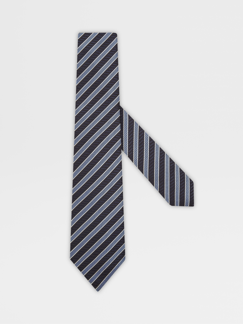 5pieghe 蓝色桑蚕丝领带